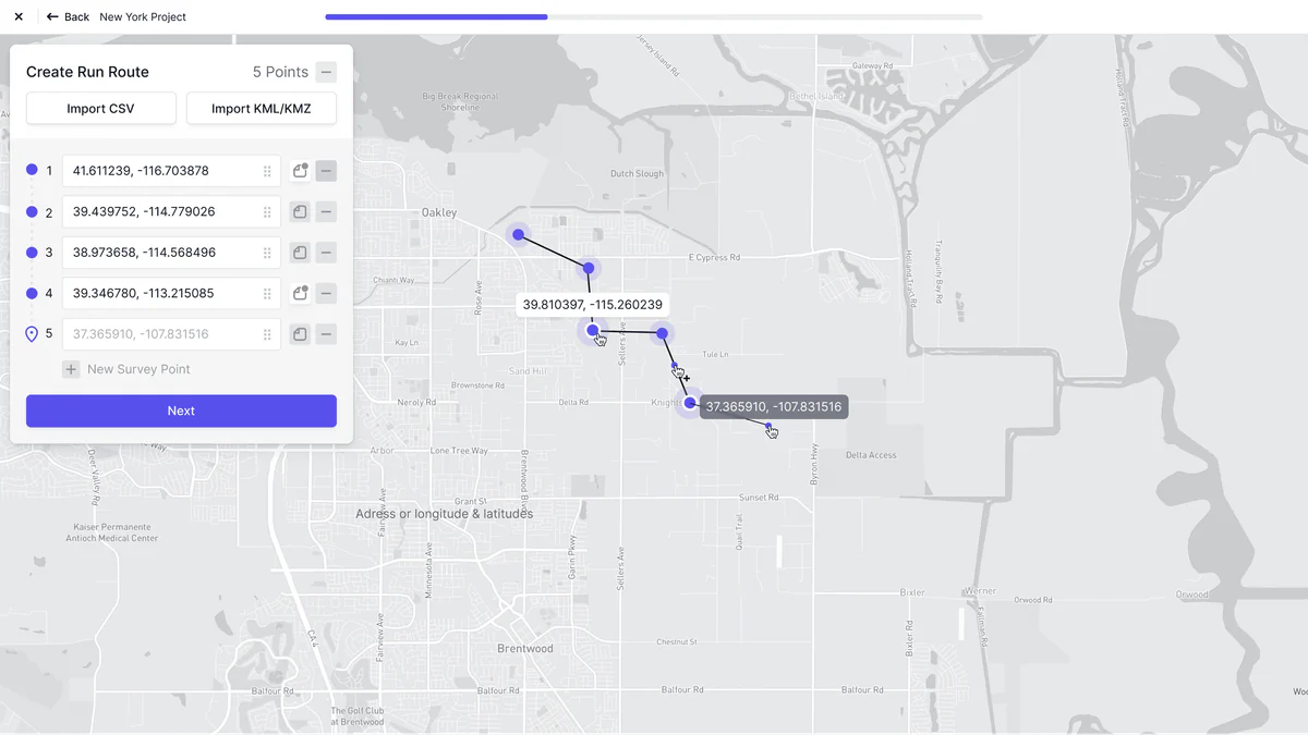 New project flow — create a route — final solution